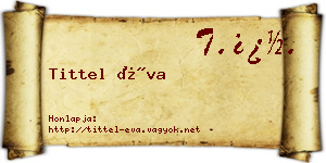 Tittel Éva névjegykártya